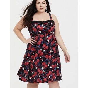 Torrid Size-18 Disney Minnie Mouse Dress Rose Retro Pin up